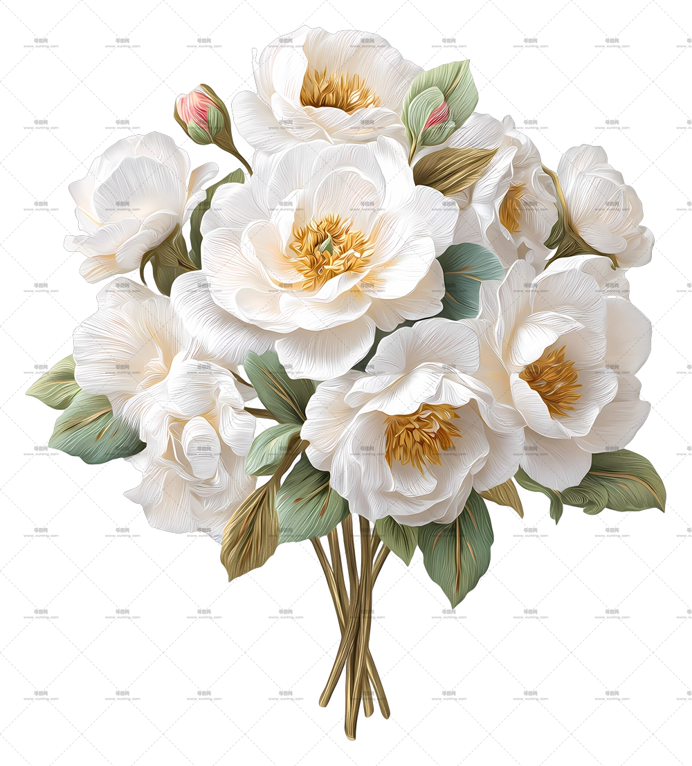 白花束 – 美丽白色花朵花束PNG免抠图预览图 白花束 – 美丽白色花朵花束PNG免抠图预览图