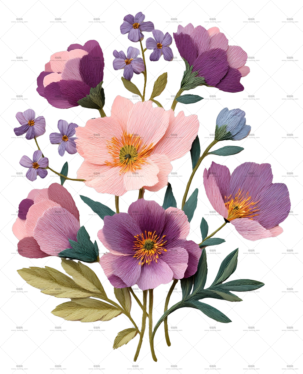 野花束 – 多彩花束插画PNG免抠图预览图