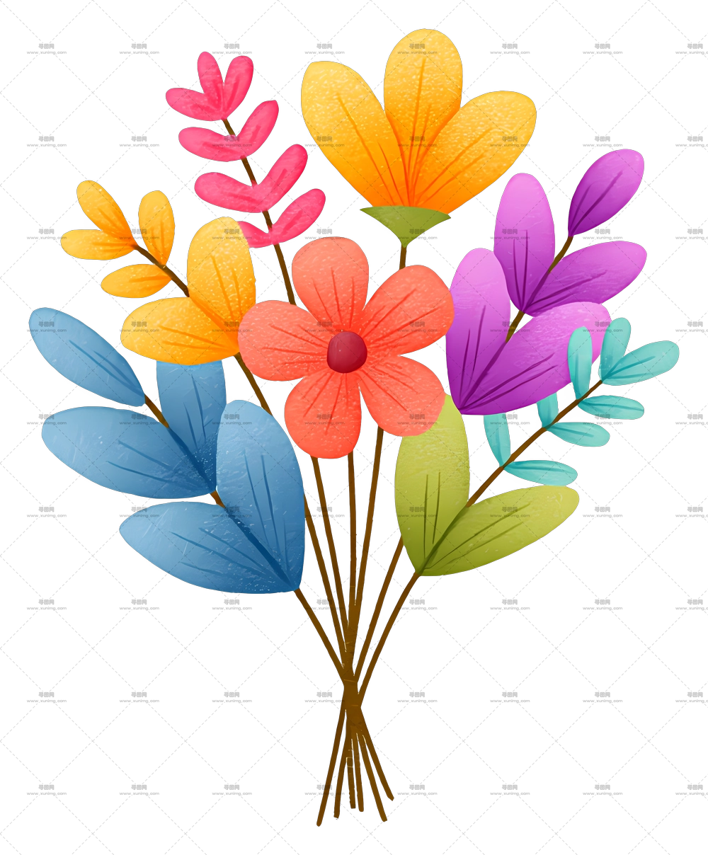 花束图标 – 多彩花朵花束PNG免抠图预览图