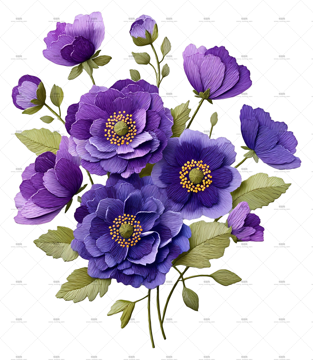 薰衣草花束 – 紫色花朵花束PNG免抠图预览图