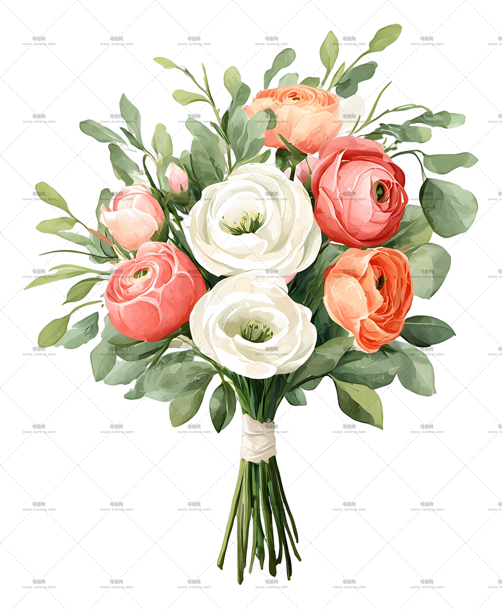 新娘花束 – 精美的花卉花束PNG免抠图预览图
