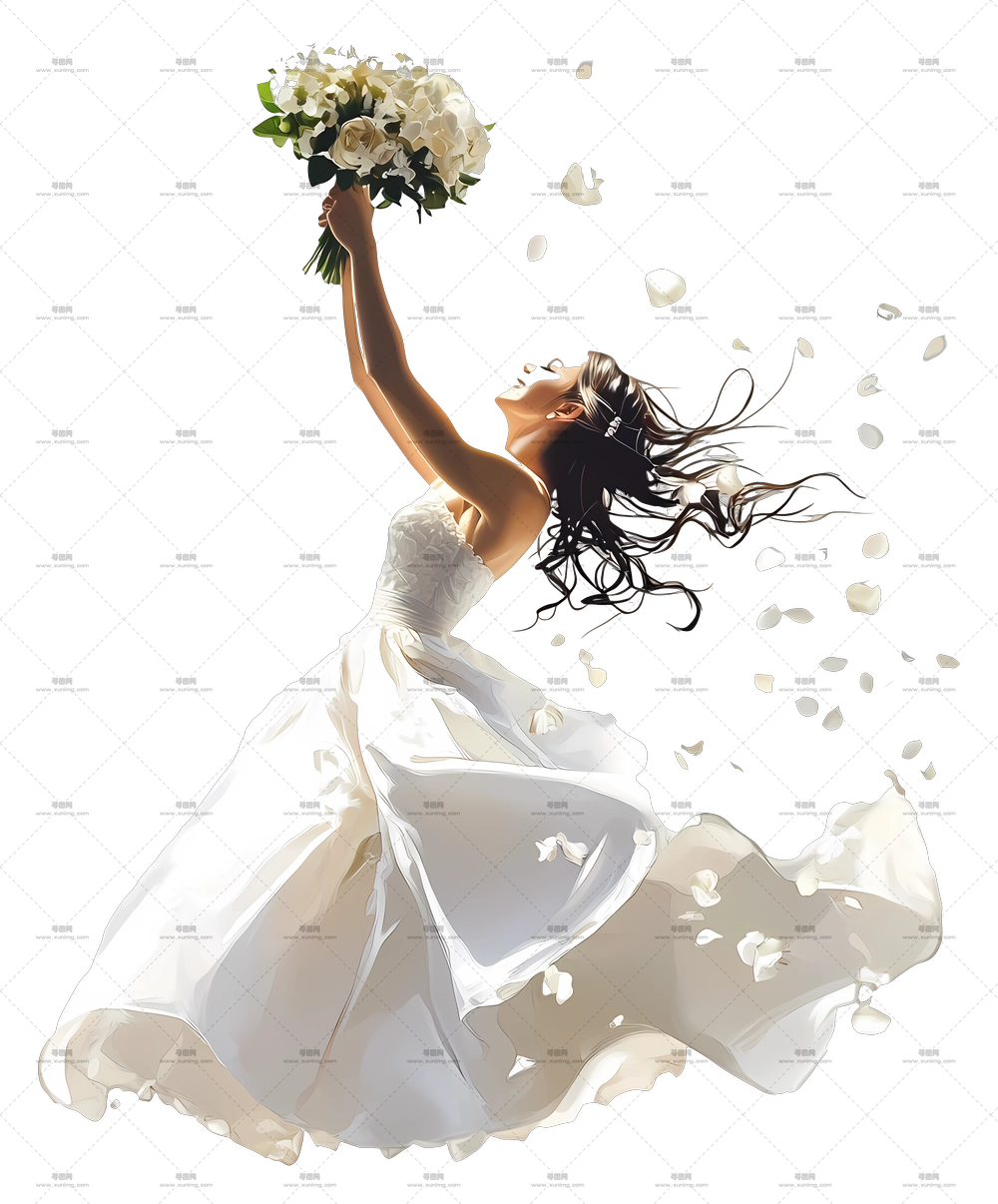 抛花束 – 新娘抛花束PNG免抠图预览图