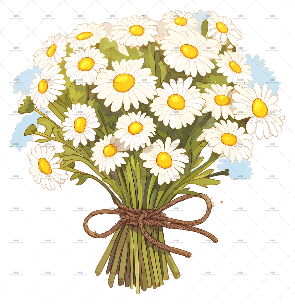 雏菊花束 – 新鲜雏菊花束PNG免抠图预览图