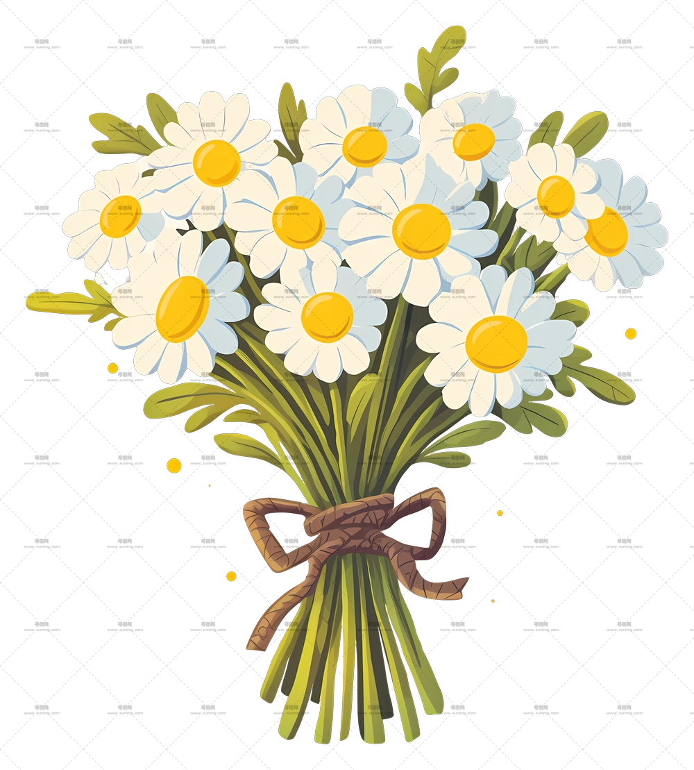 雏菊花束 – 白色雏菊花束PNG免抠图预览图