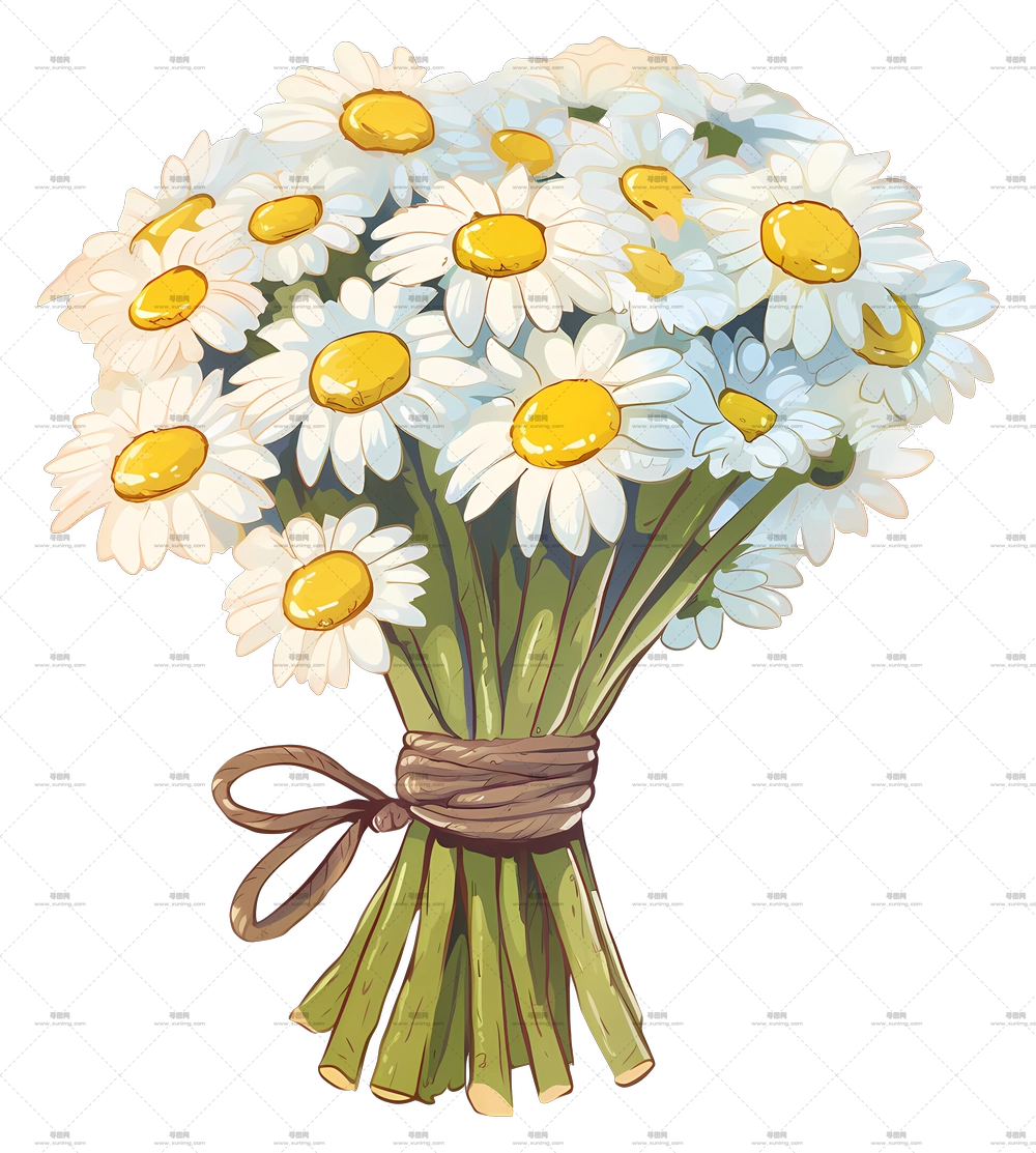 雏菊花束 – 新鲜雏菊花束插画PNG免抠图预览图