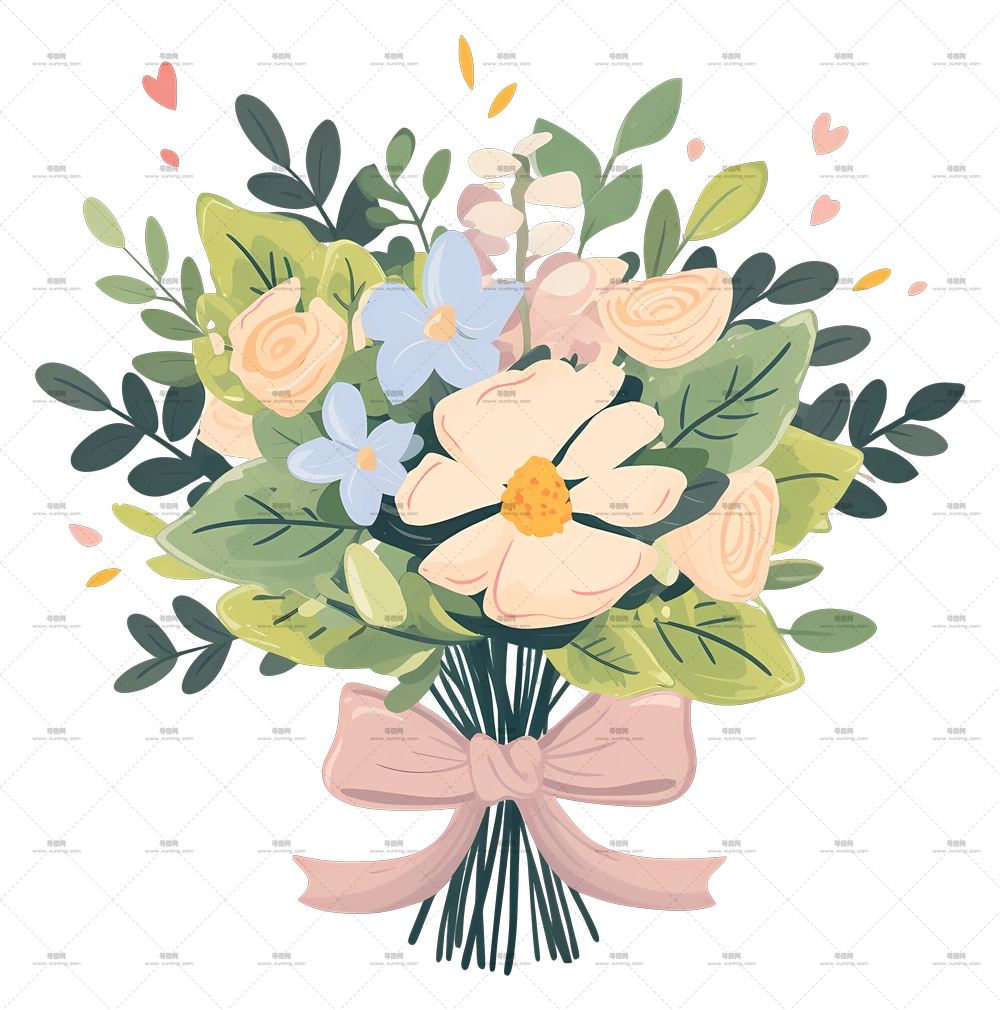 婚礼捧花 – 时尚丝带花束PNG免抠图预览图 婚礼捧花 – 时尚丝带花束PNG免抠图预览图