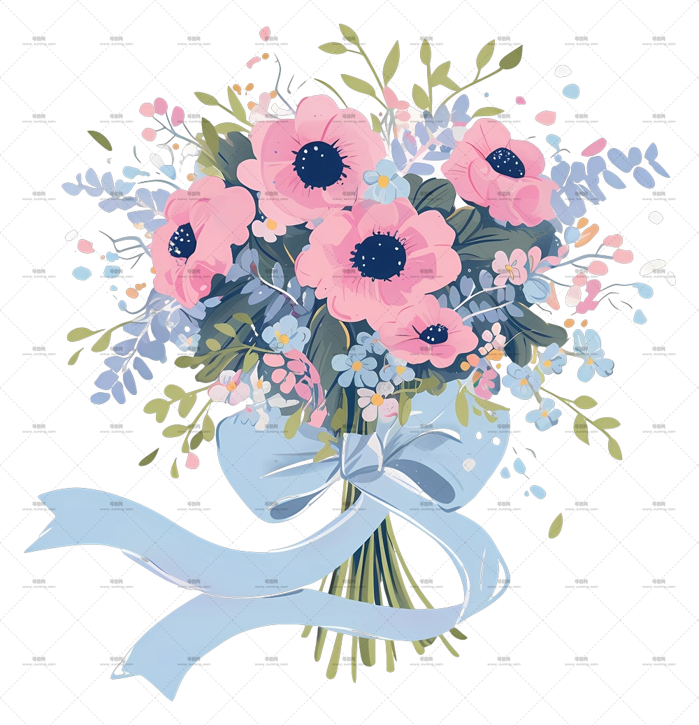 婚礼捧花 – 精美粉色丝带花束PNG免抠图预览图 婚礼捧花 – 精美粉色丝带花束PNG免抠图预览图