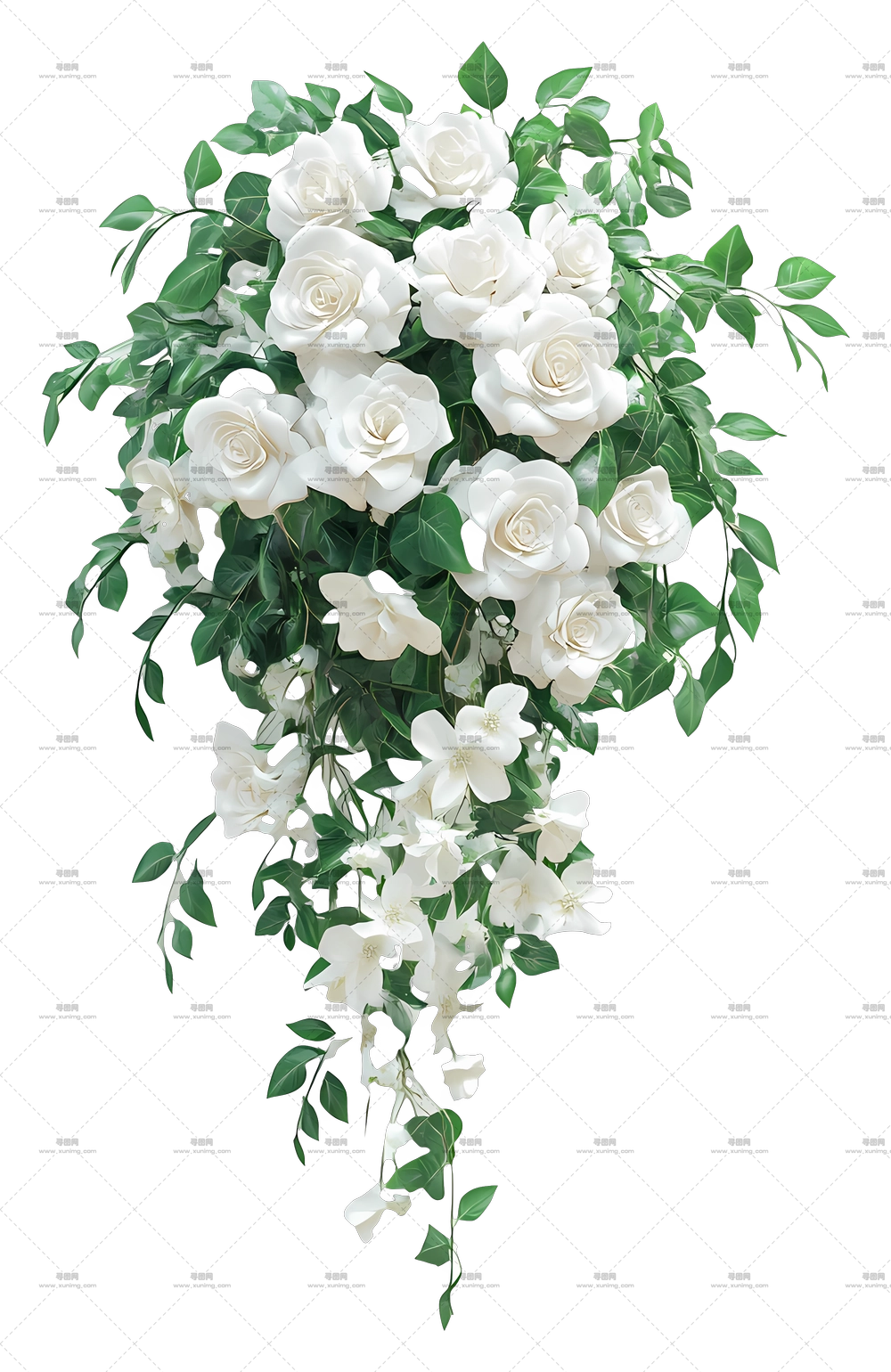 新娘花束 – 白玫瑰花束PNG免抠图预览图