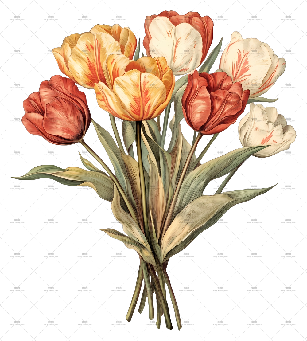 郁金香花束 – 盛开的美丽红色郁金香PNG免抠图预览图 郁金香花束 – 盛开的美丽红色郁金香PNG免抠图预览图