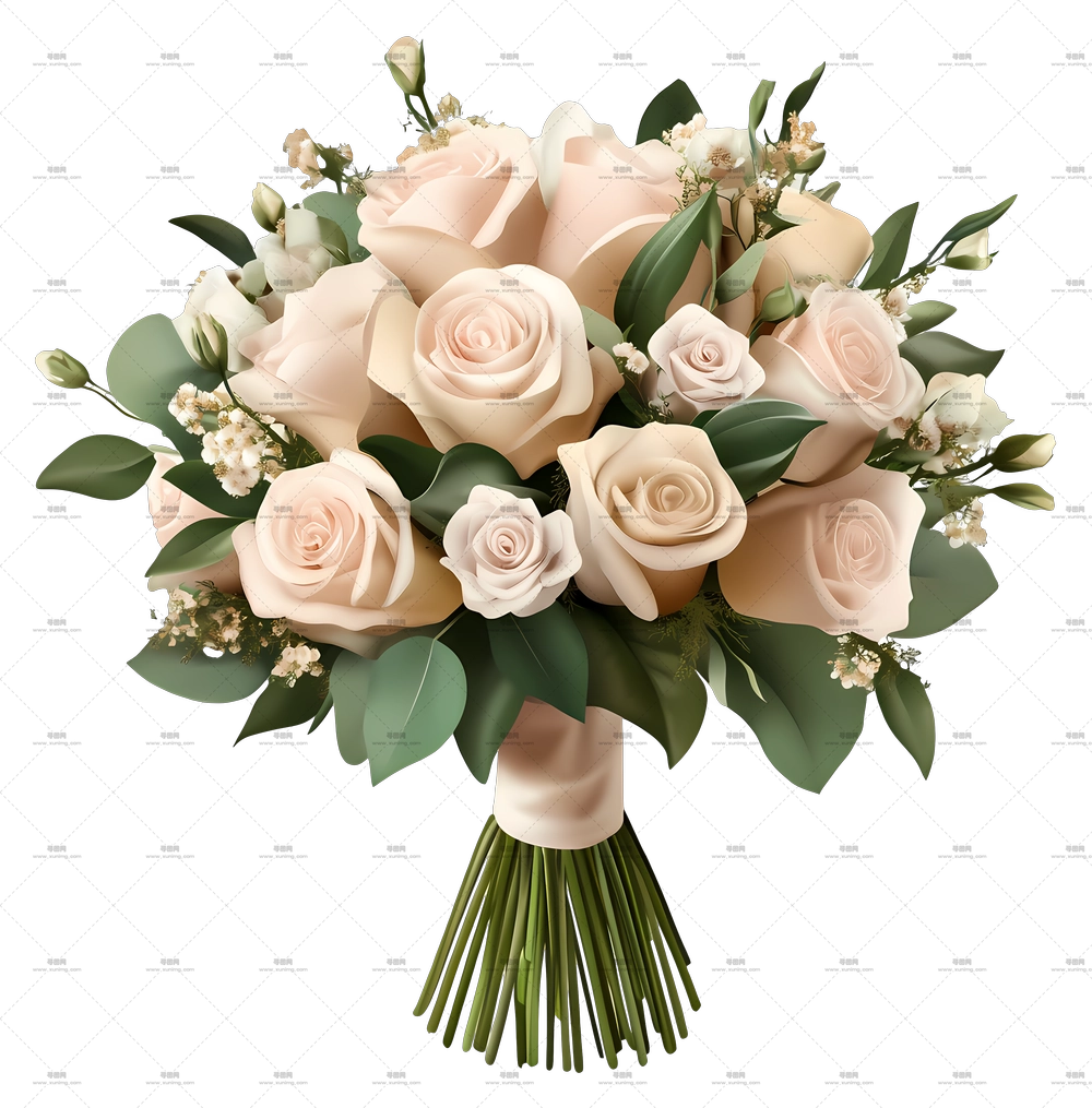 婚礼花束 – 精美的淡粉色玫瑰花束PNG免抠图预览图 婚礼花束 – 精美的淡粉色玫瑰花束PNG免抠图预览图
