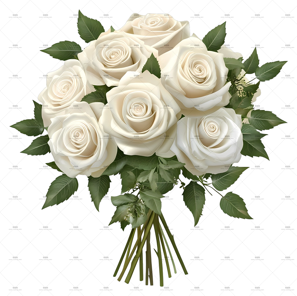 婚礼花束 – 精致的白玫瑰花束PNG免抠图预览图 婚礼花束 – 精致的白玫瑰花束PNG免抠图预览图