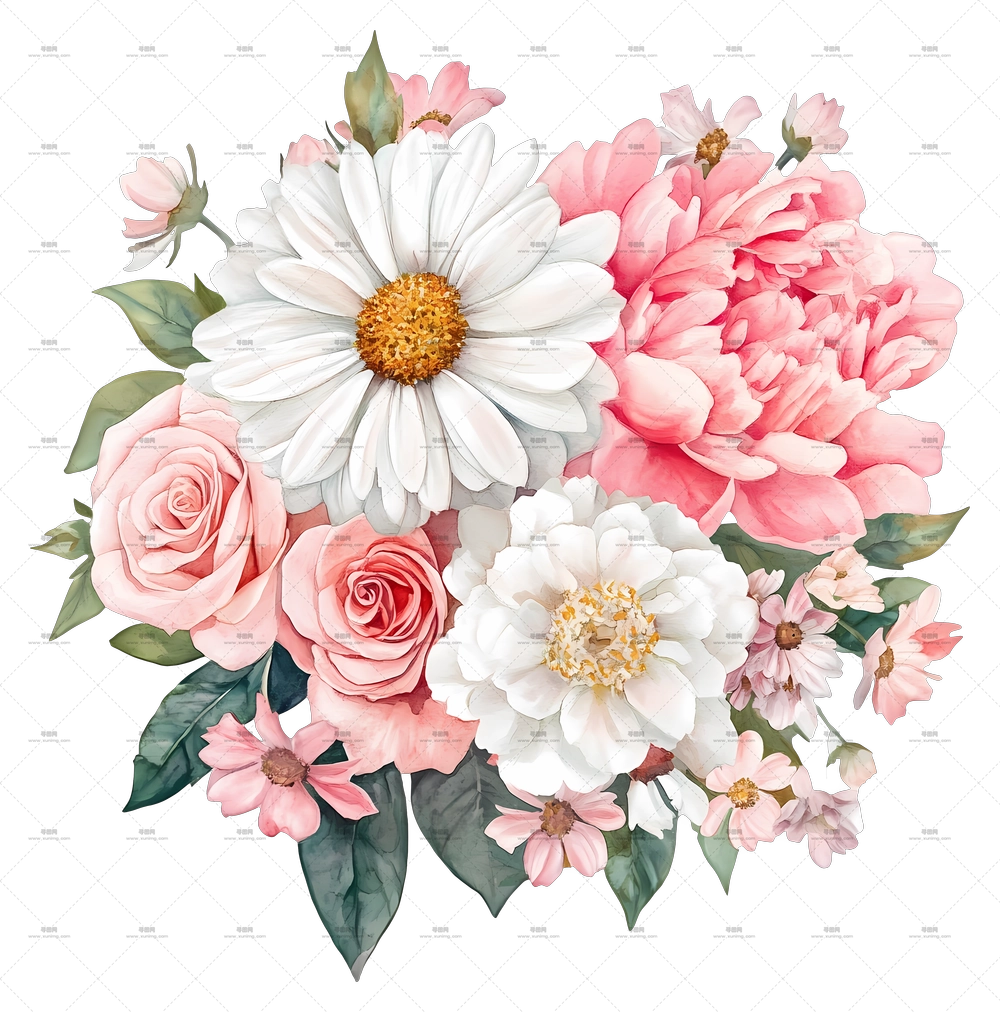 粉色花束 – 美丽花朵花束插画PNG免抠图预览图 粉色花束 – 美丽花朵花束插画PNG免抠图预览图