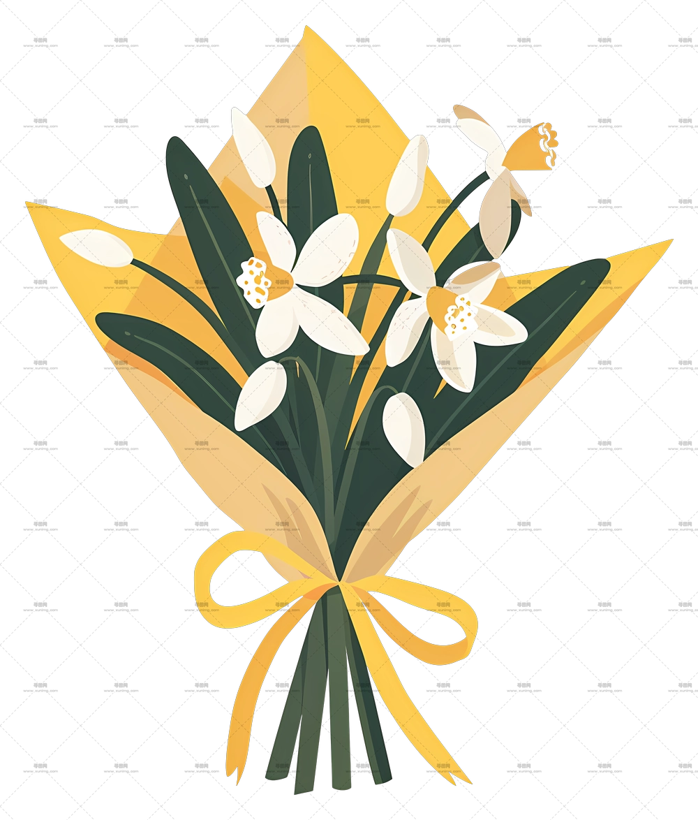 雪滴花束 – 精美黄色包装的花束PNG免抠图预览图 雪滴花束 – 精美黄色包装的花束PNG免抠图预览图