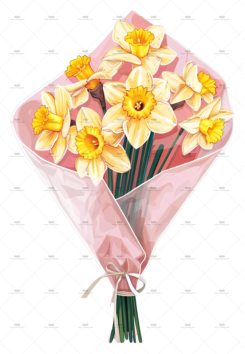 水仙花束 – 黄色水仙花束PNG免抠图预览图