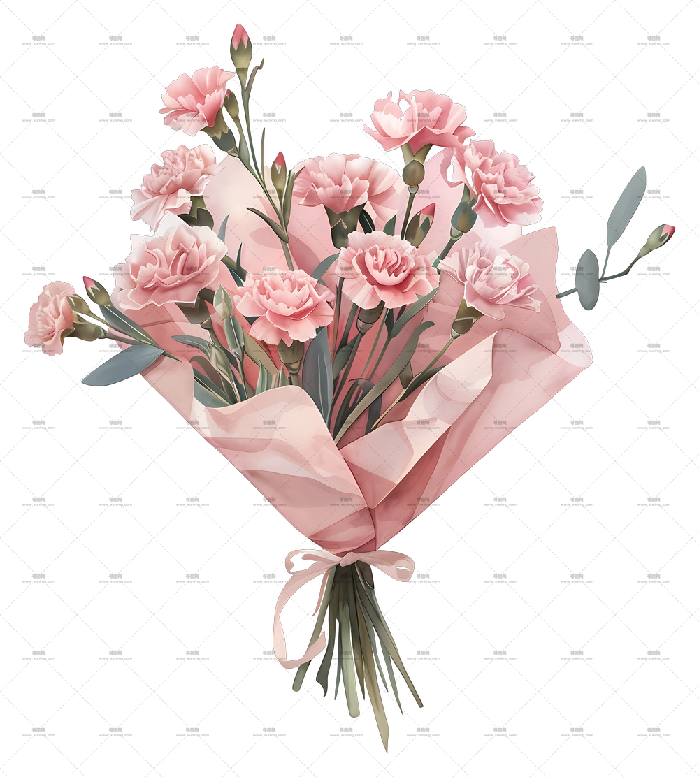 康乃馨花束 – 美丽粉色康乃馨花束PNG免抠图预览图