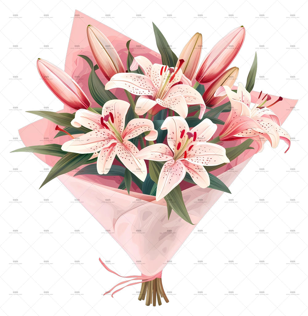 百合花束 – 精致百合花束PNG免抠图预览图 百合花束 – 精致百合花束PNG免抠图预览图