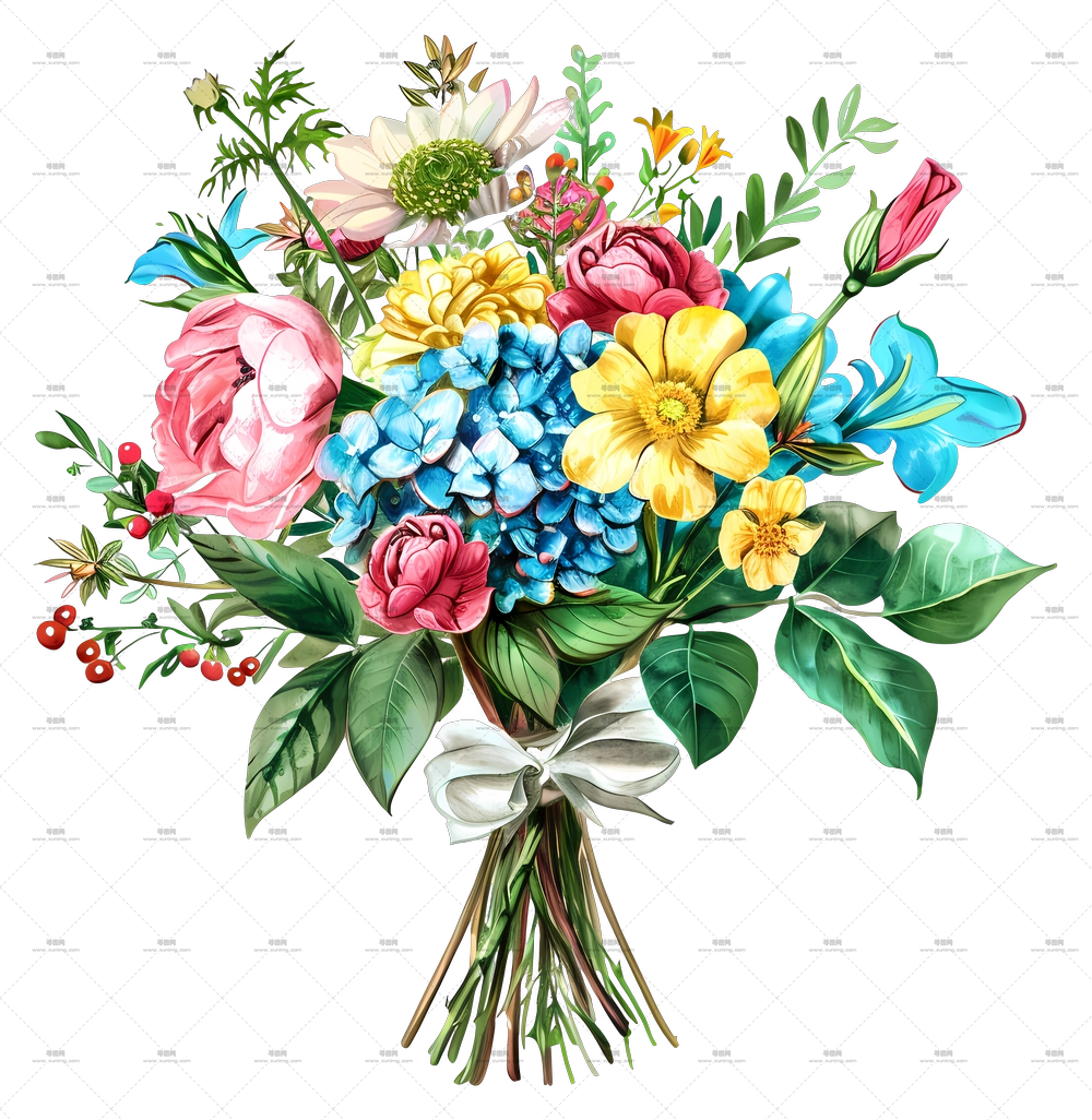 美丽多彩的花束PNG免抠图预览图