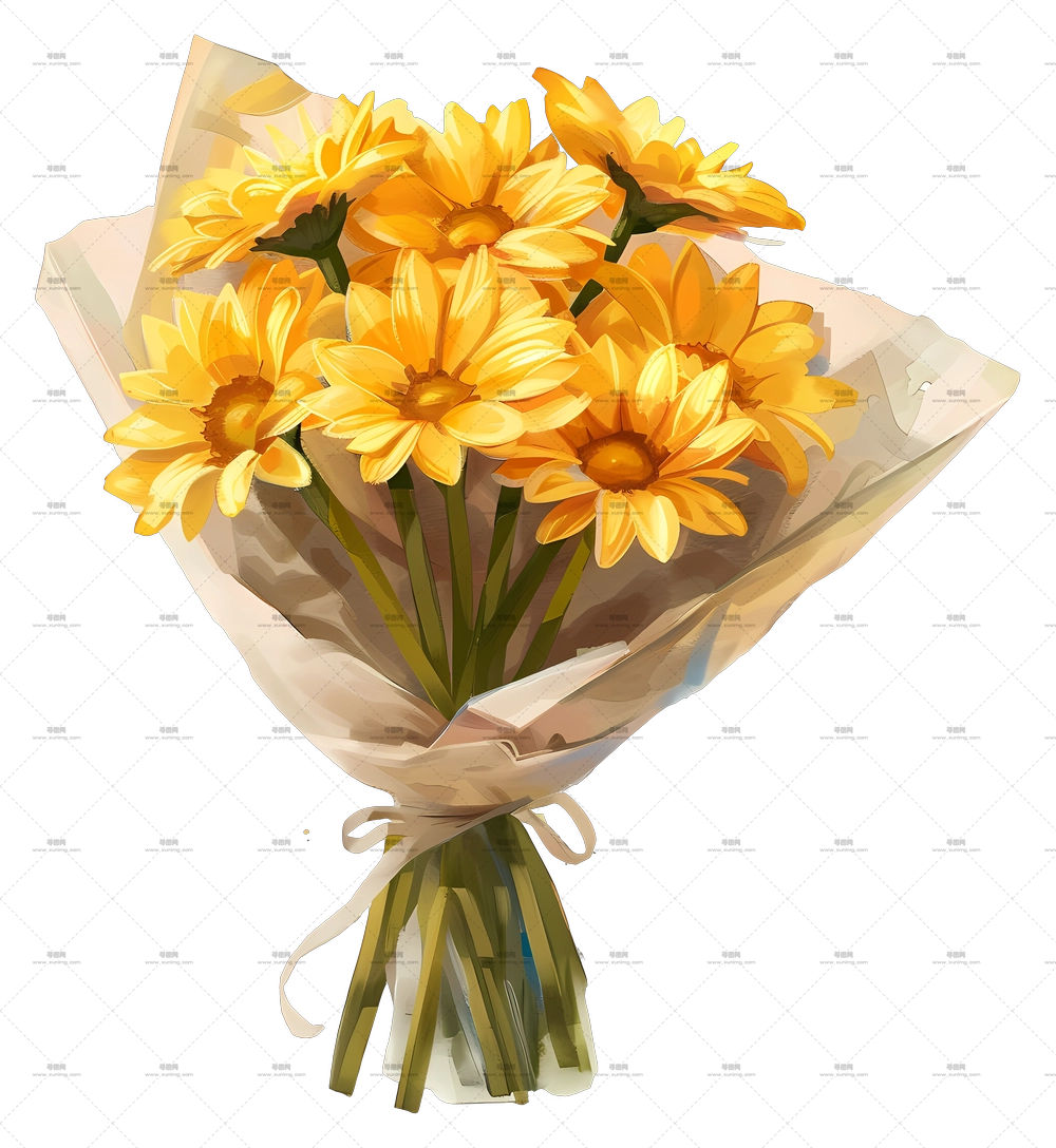 黄色花束 – 黄色花朵花束PNG免抠图预览图