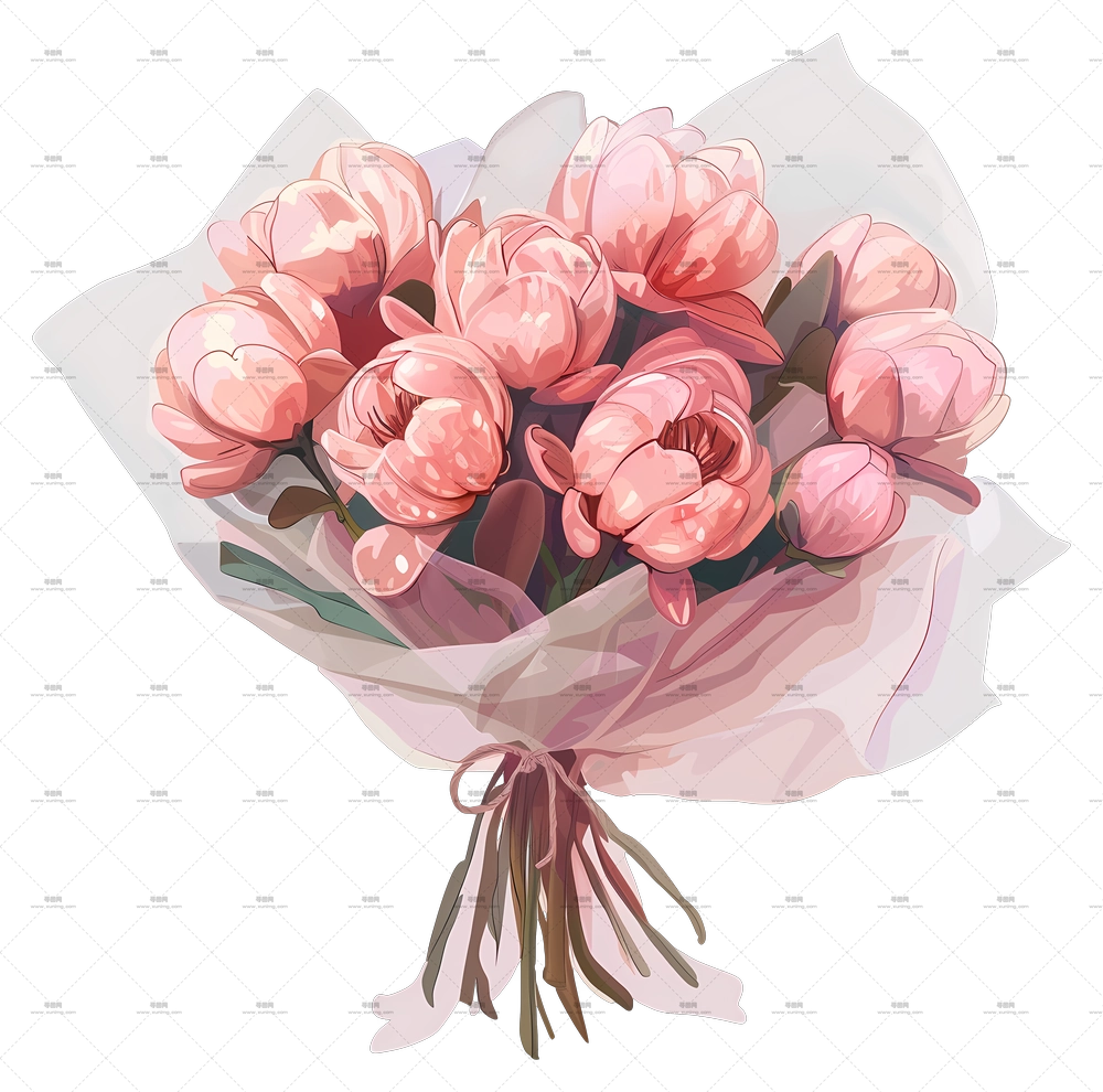 粉色花束 – 粉色花朵花束PNG免抠图预览图