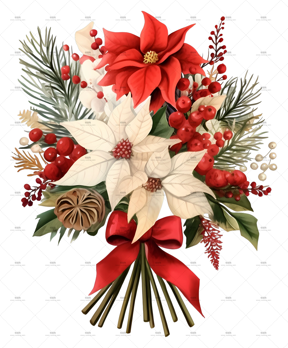 花卉花束 – 精美的节日花卉布置PNG免抠图预览图