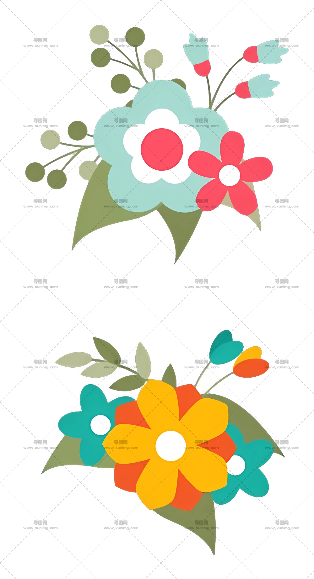 多彩花束PNG免抠图预览图