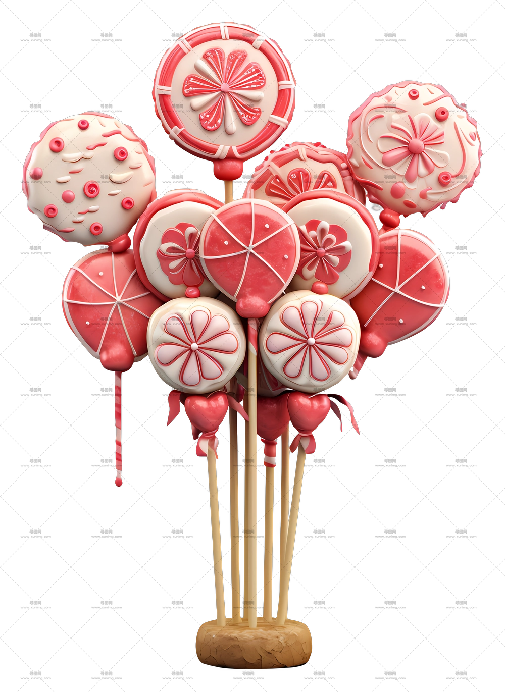 糖果花束 – 多彩棒棒糖展示PNG免抠图预览图