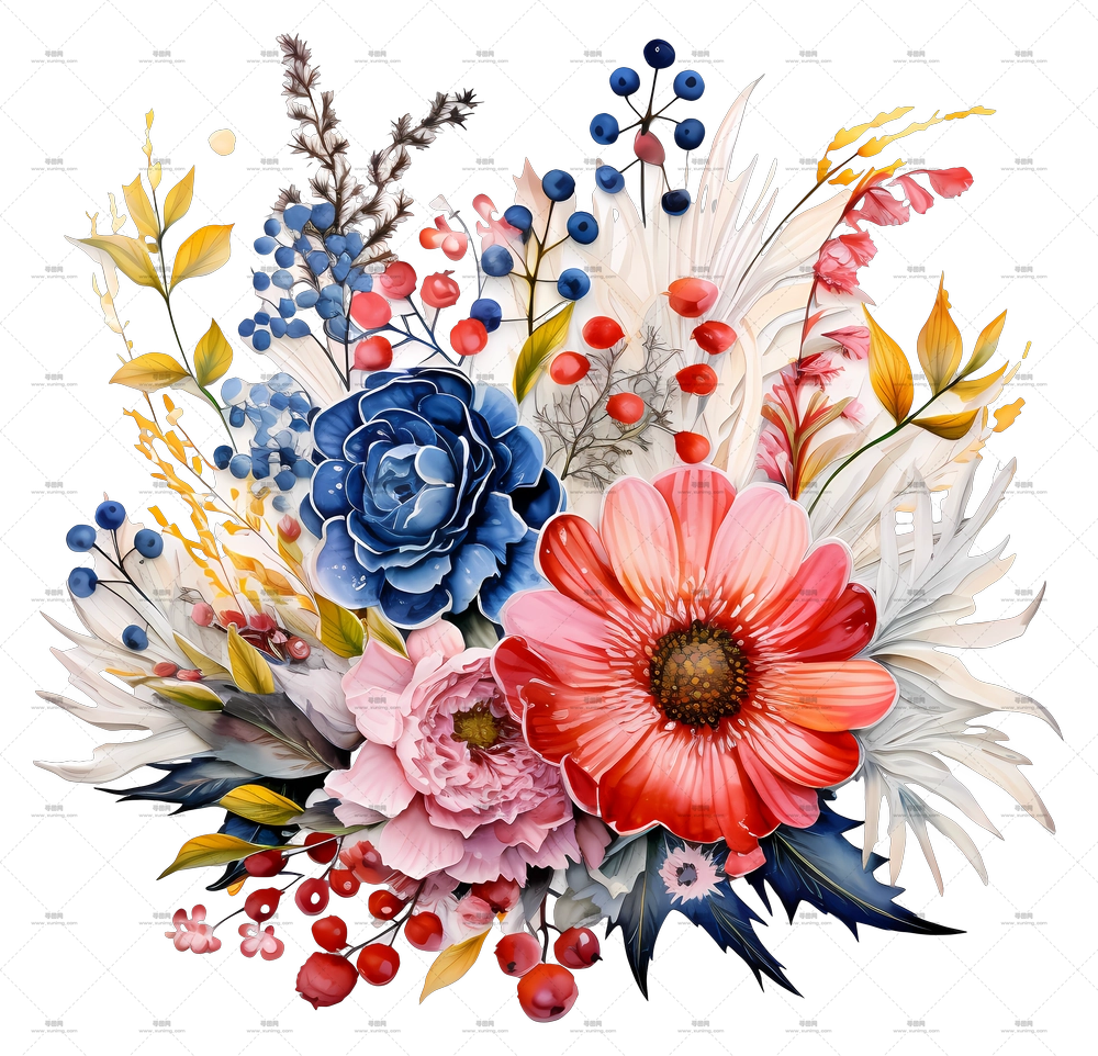 真实花卉布置，多彩花朵PNG免抠图预览图