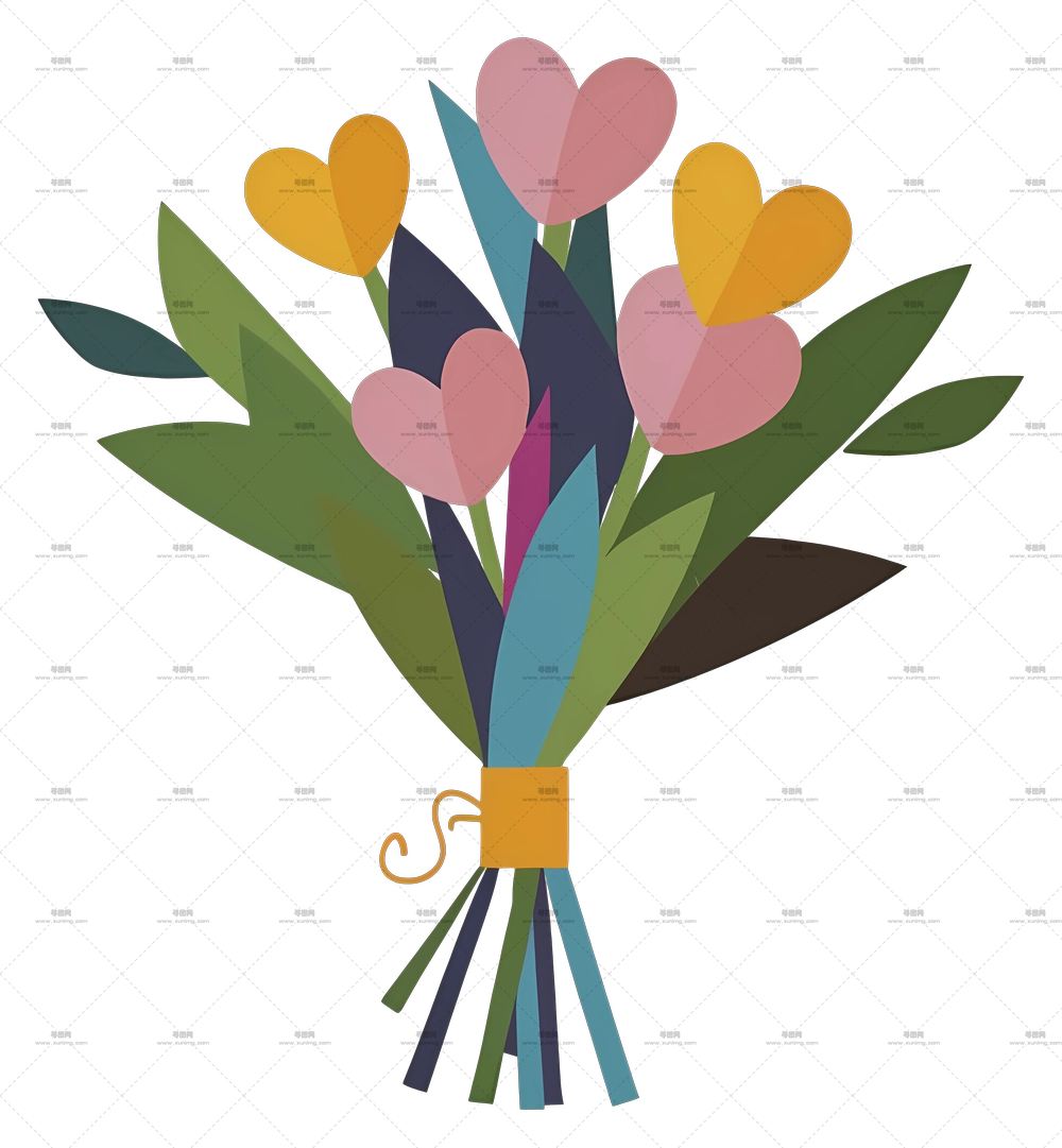 郁金香花束 – 彩色花束PNG免抠图预览图