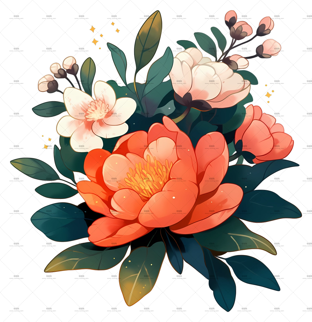 周年快乐 – 美丽的花束PNG免抠图预览图