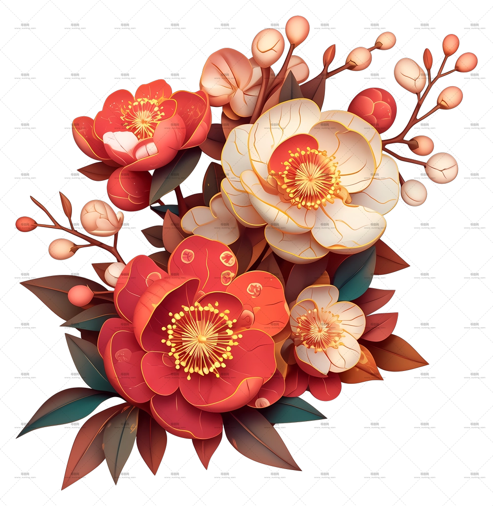 D 花卉艺术 – 精美的花束PNG免抠图预览图 D 花卉艺术 – 精美的花束PNG免抠图预览图