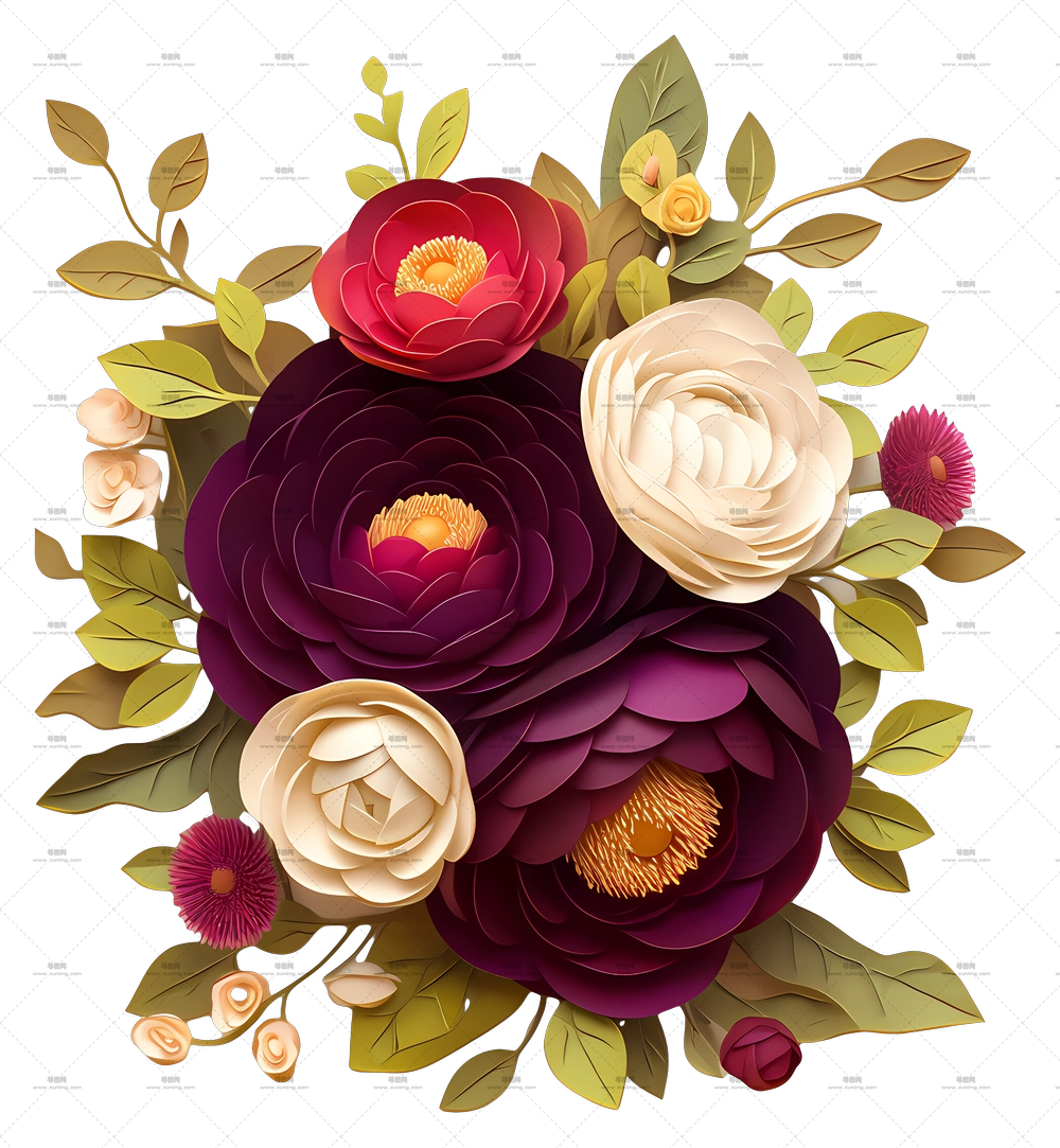 Ranunculus Flower – 色彩缤纷的花束PNG免抠图预览图