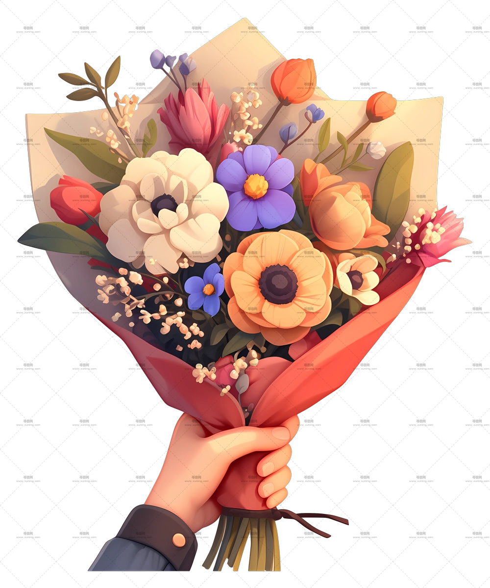手持花束 – 多彩花束PNG免抠图预览图