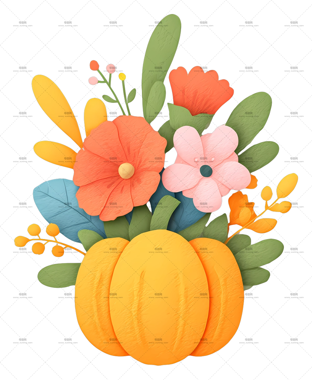 南瓜感恩节 – 多彩南瓜花束PNG免抠图预览图 南瓜感恩节 – 多彩南瓜花束PNG免抠图预览图