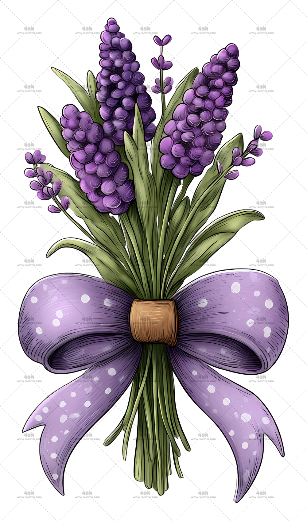 薰衣草束 – 带丝带的薰衣草花束PNG免抠图预览图 薰衣草束 – 带丝带的薰衣草花束PNG免抠图预览图