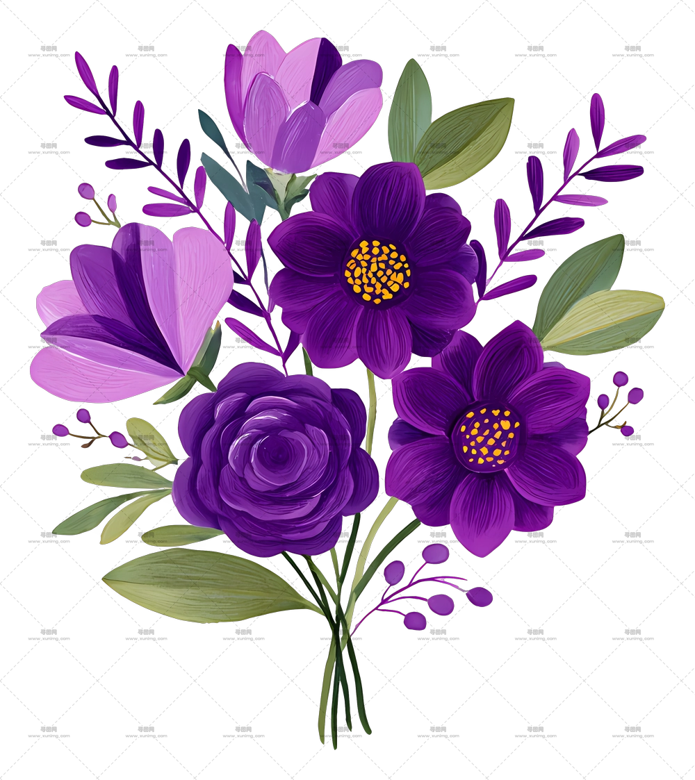 紫色婚礼花 – 紫色和粉色花艺布置PNG免抠图预览图