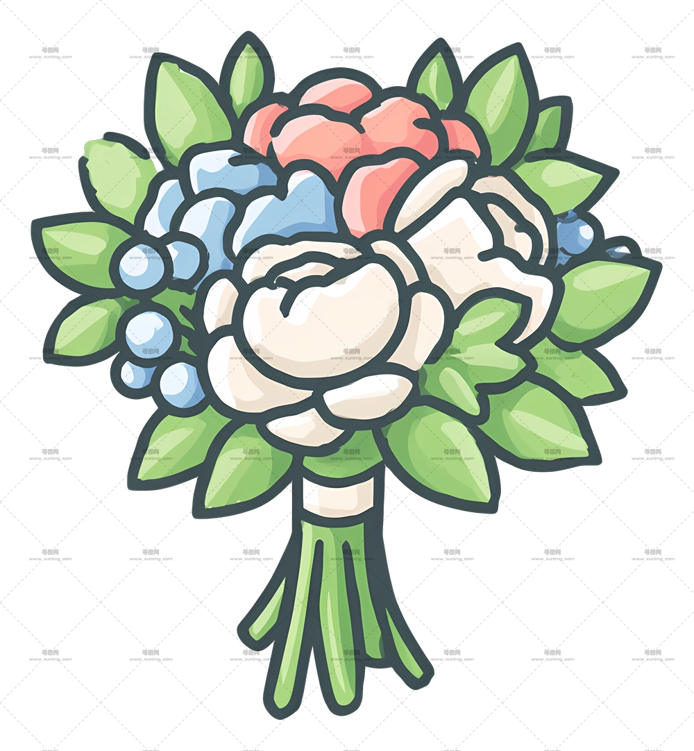 婚礼花束图标 – 多彩花卉花束PNG免抠图预览图