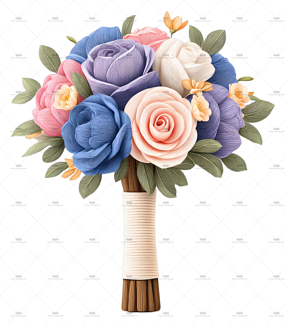 婚礼花束图标 – 美丽玫瑰花束PNG免抠图预览图