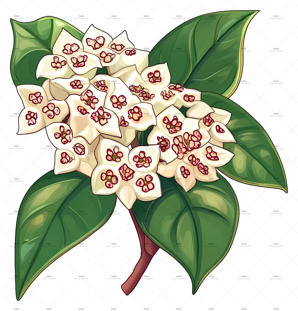 龙血树花 – 带叶子的美丽花束PNG免抠图预览图