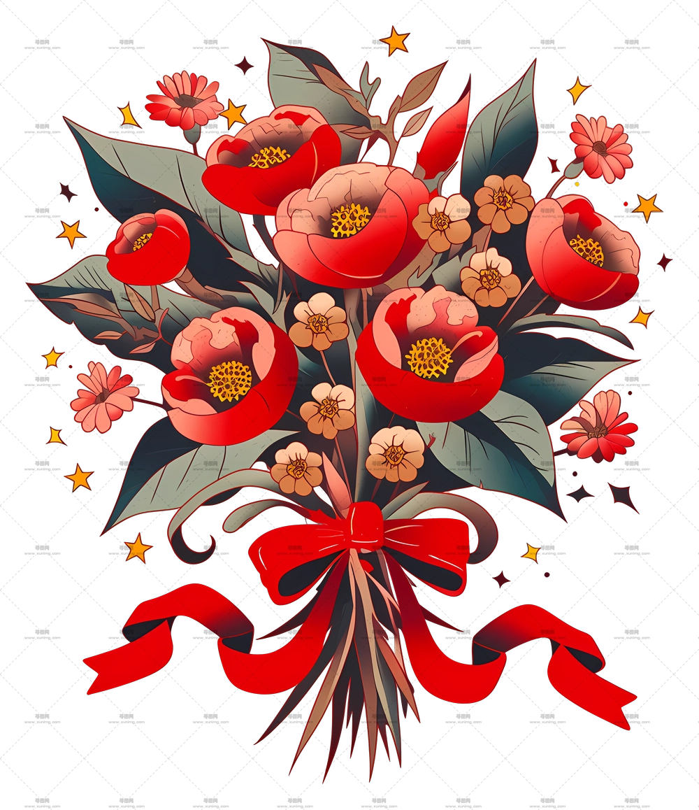 花束纹身 – 美丽花束PNG免抠图预览图