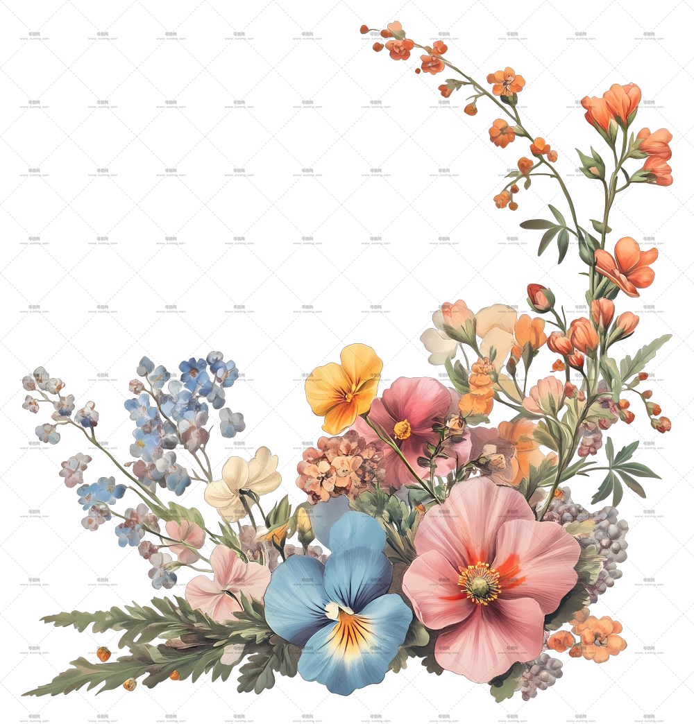 花角 – 色彩缤纷的花束PNG免抠图预览图