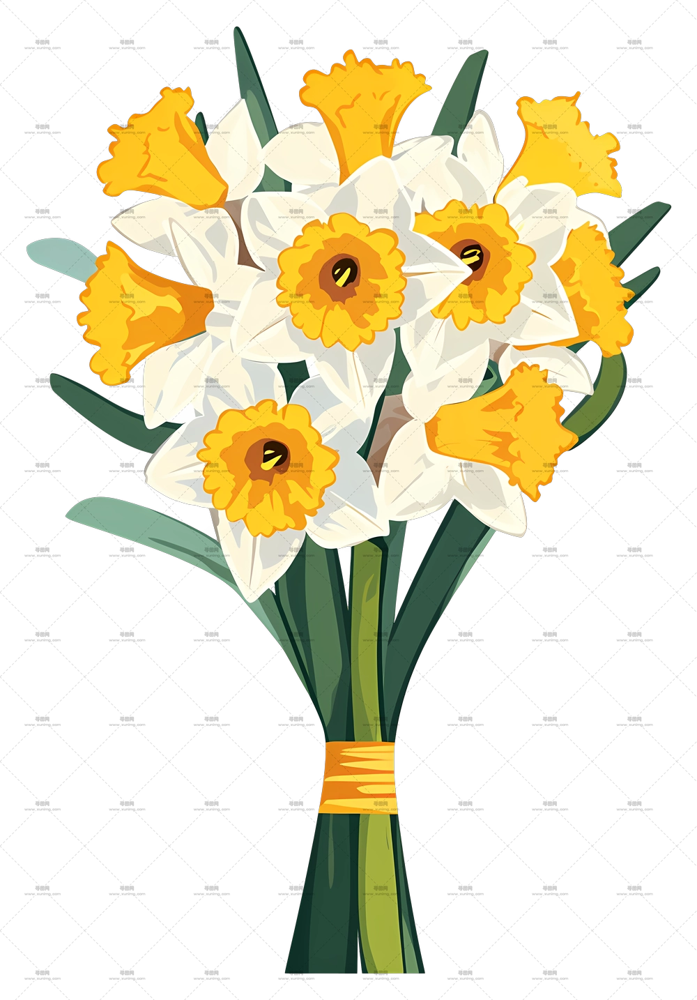 复活节百合 – 美丽的郁金香花束PNG免抠图预览图