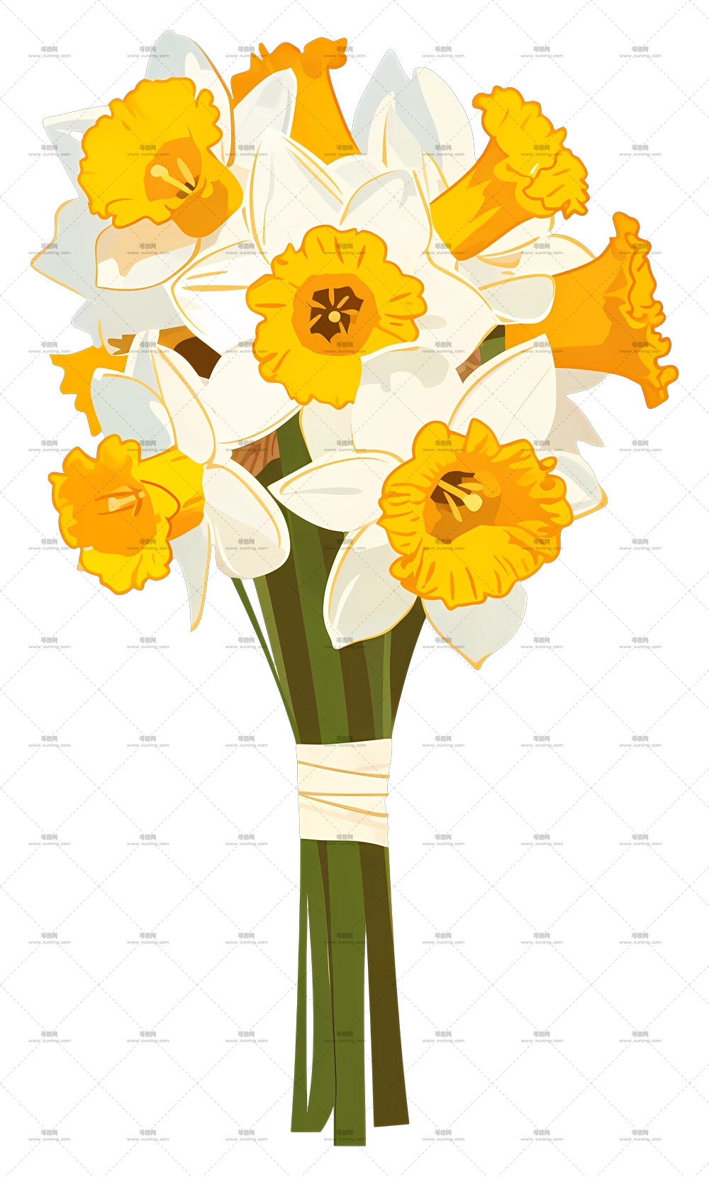 复活节百合 – 盛开的郁金香花束PNG免抠图预览图