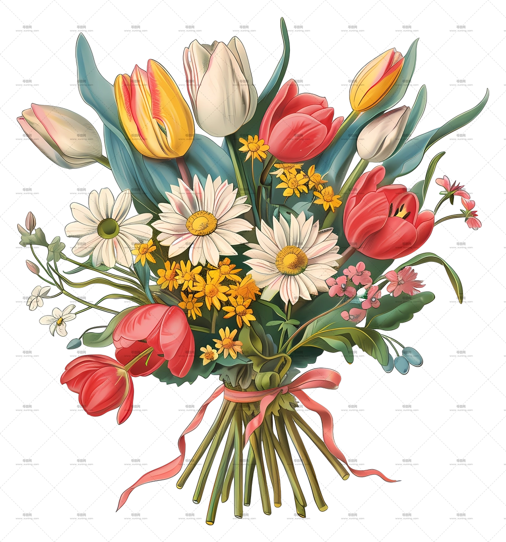 花与花束 – 美丽花束插画PNG免抠图预览图