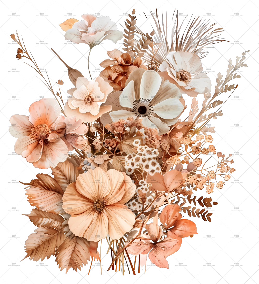 干花 – 温暖秋季花卉束PNG免抠图预览图