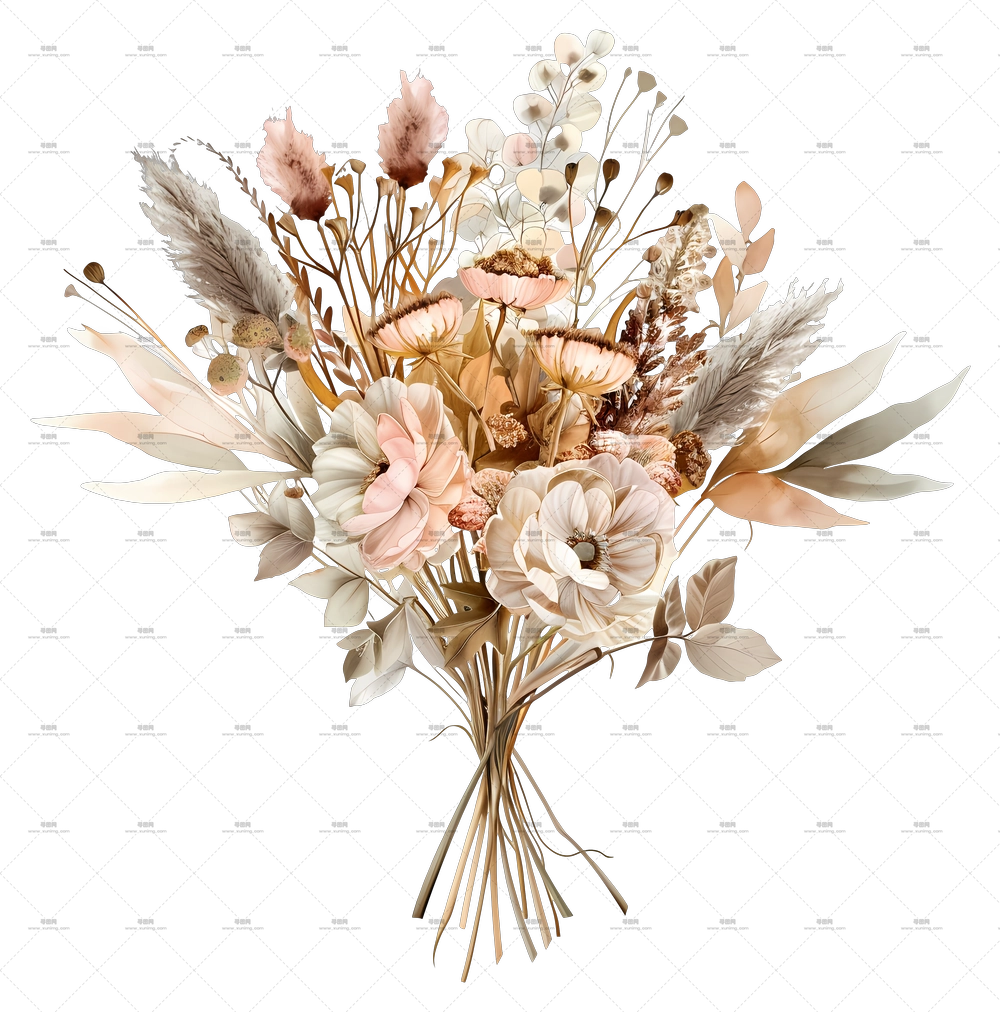 干花 – 精美的多种花卉花束PNG免抠图预览图 干花 – 精美的多种花卉花束PNG免抠图预览图