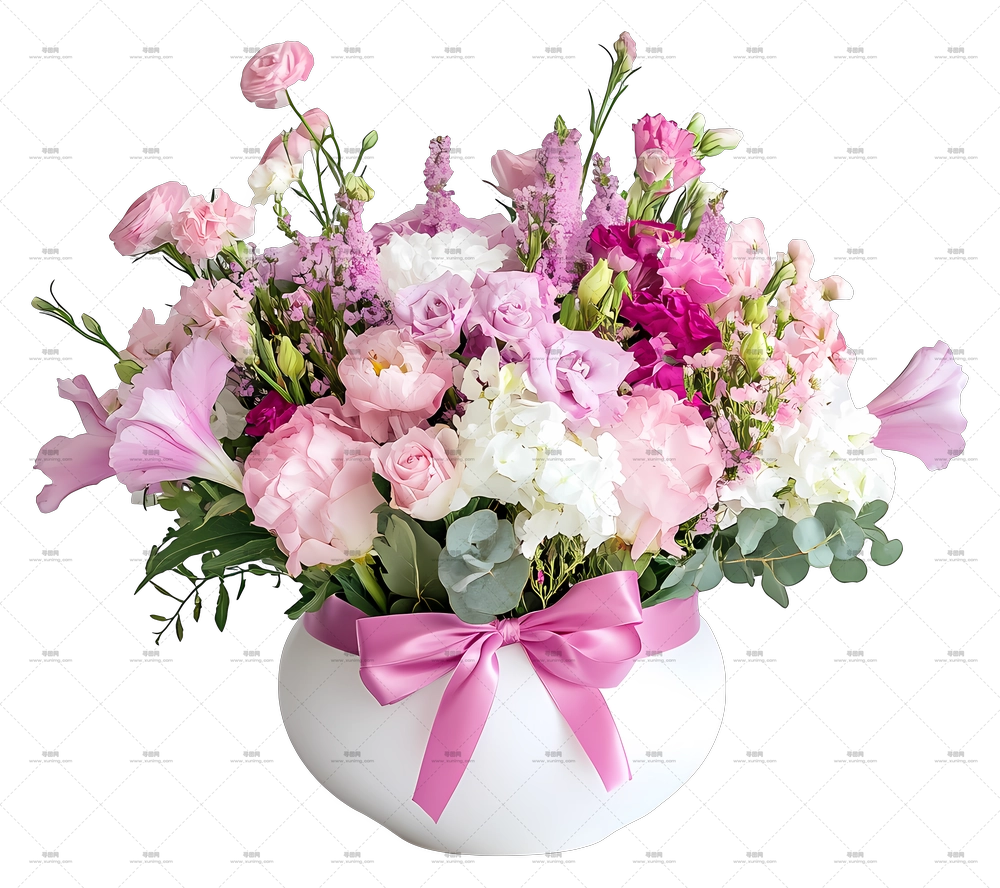 生日花 – 美丽花束插在花瓶里PNG免抠图预览图