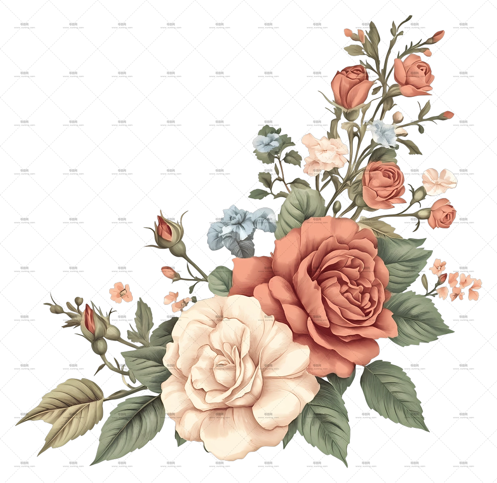 Floral Corner – 色彩缤纷的花束PNG免抠图预览图