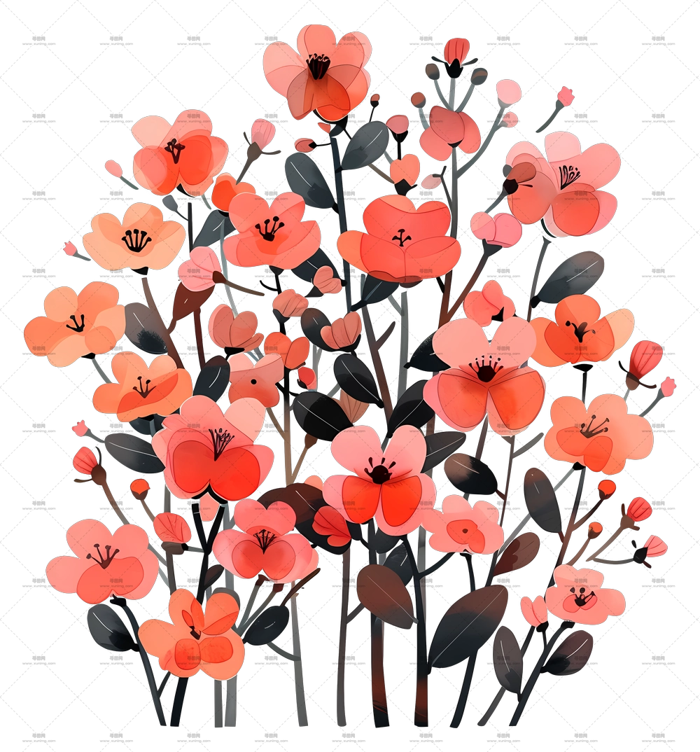 花灌木 – 美丽的花束PNG免抠图预览图