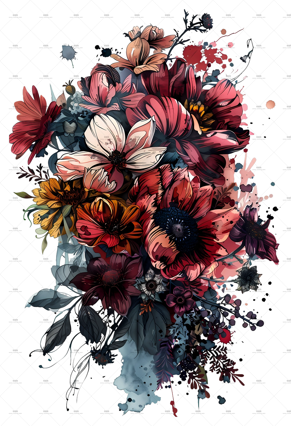 多彩花束PNG免抠图预览图