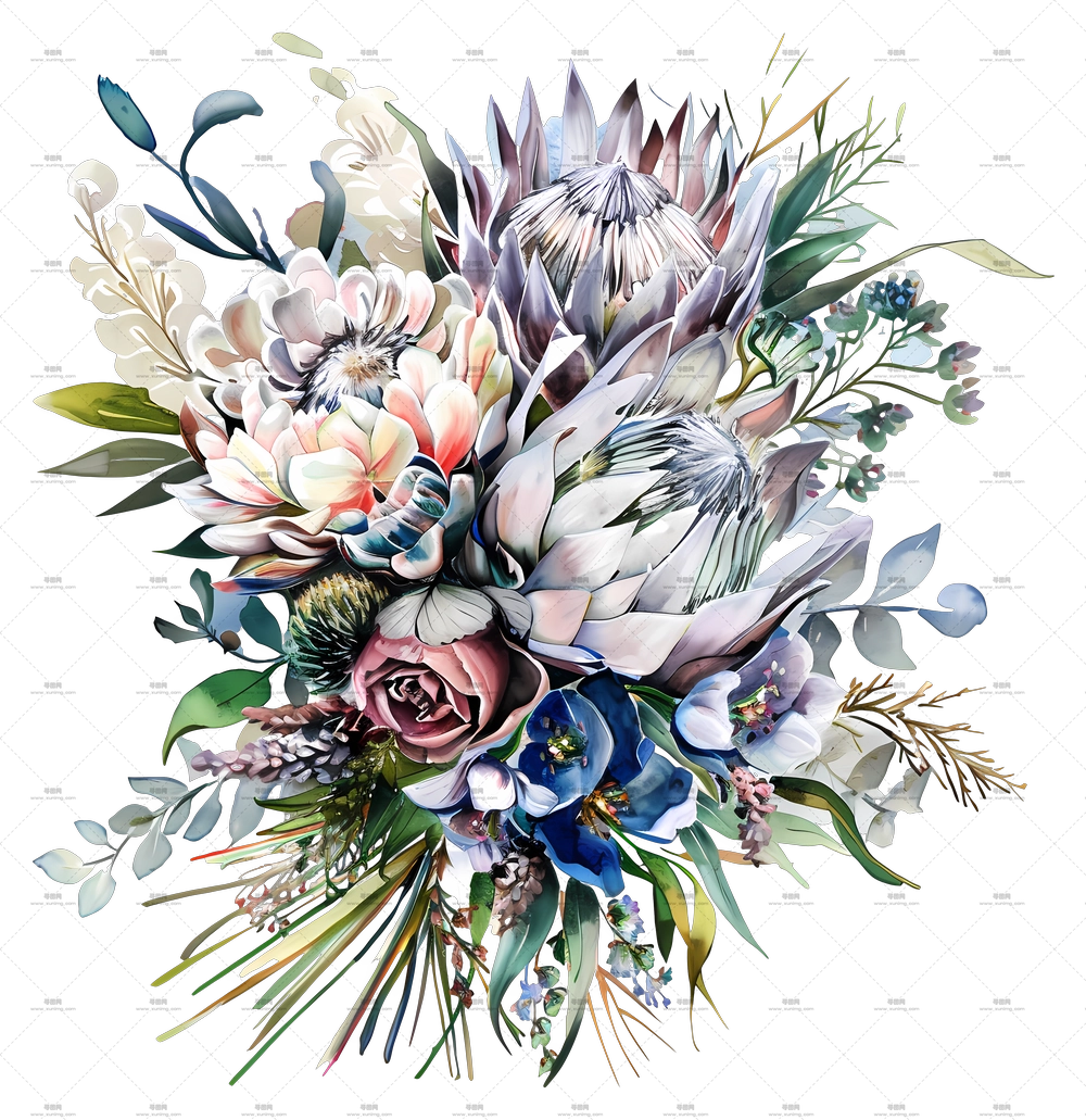 婚礼花 – 色彩缤纷的花束PNG免抠图预览图